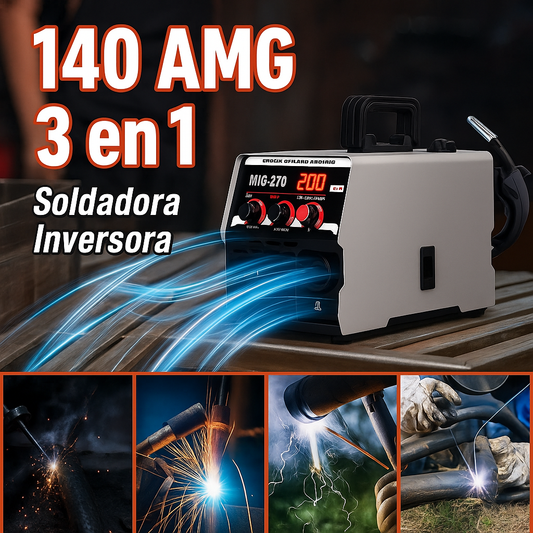 ⚡ Soldadora Volkan MIG 3 en 1 – 200A | MIG + Electrodo + TIG Lift | 110V / 220V