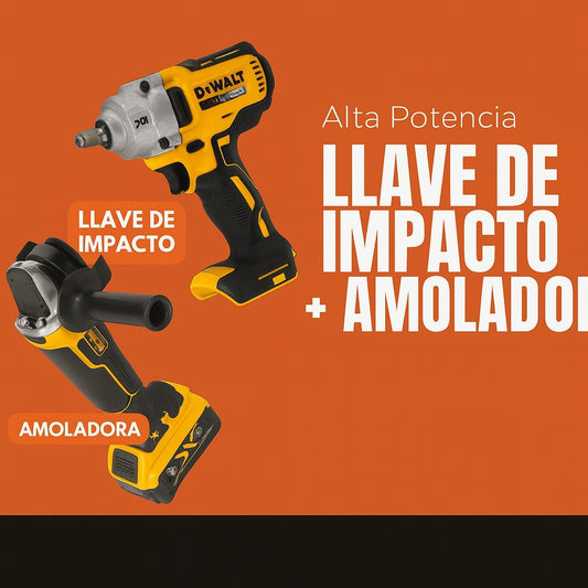 Set De LLave de Impacto mas Amoladora  DeWalt